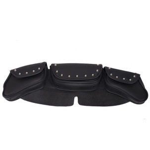 Motorcycle Windshield Bag Set - PVC - Studs - 3 Compartments - WS23-DL