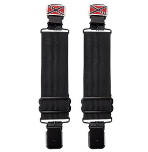 Pair of Biker Boot Clips - Rebel Flag - Confederate Flag - PK63-DL