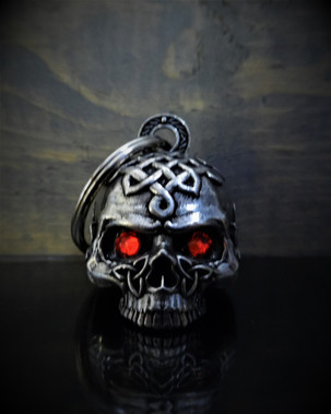 Celtic Skull Diamond - Pewter - Motorcycle Gremlin Bell - Made In USA - SKU BB72-DS