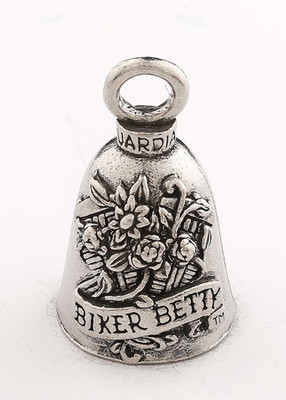 Biker Betty - Pewter - Motorcycle Guardian Bell - Made In USA - SKU GB-BIKER-BETTY-DS