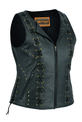 Leather Vest - Women's - Ultra Soft - Lacing Design - DS233-DS