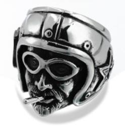Ride Pilot Biker Ring - Stainless Steel - Biker Jewelry - Biker Ring - R162-DS