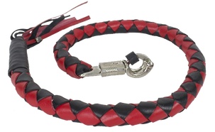 3 Inch Fat - Get Back Whip - Black and Red Leather - GBW6-11-T2-DL