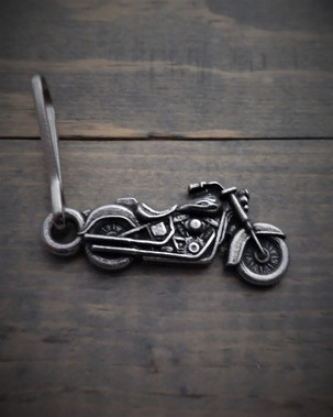 Zipper Pull - Motorcycle - Lead Free Pewter - Made In U.S.A. - BZP-22-DS