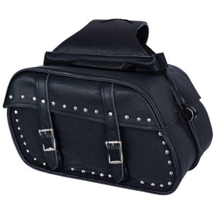 Saddlebags - Leather - Studs - Motorcycle Luggage - SD4079-STUD-LEATHER-DL
