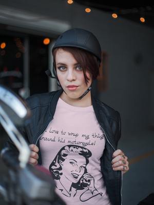 Retro - Wrap Thighs Around Motorcycle - Unisex Jersey Short Sleeve Tee