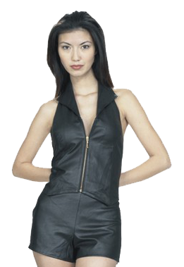 Leather Shorts - Back Zipper - Women's - Biker Chick - SK955-DL