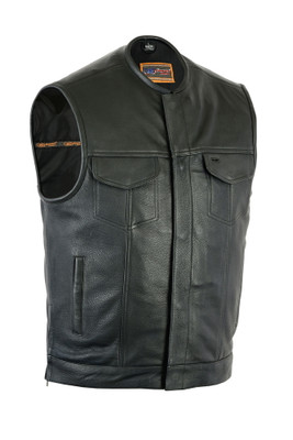 Leather Motorcycle Vest - Men's - Gun Pockets - Up To 12XL - Upstyle - Big and Tall - RC187-RC