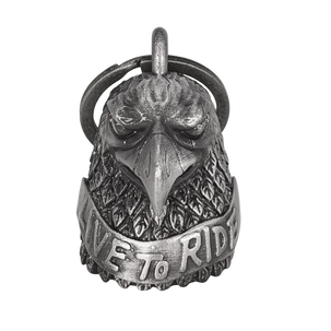 Motorcycle Ride Bell - 3D - Eagle with Live to Ride Banner - Spirit Bell - Gremlin - DBL64-L-DL