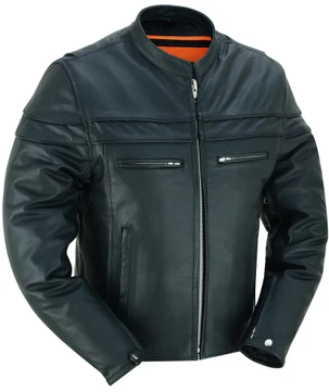Leather Motorcycle Jacket - Men's - Black - Up To Size 8XL - Full Hand- Ashter - RC784-RC