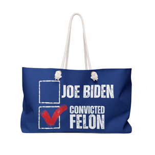 Voting For The Convicted Felon Over Biden - Trump 2024 - Election Ballot - Weekender Bag - Tote