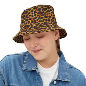Realistic Leopard Fur - Halloween - Animal Pattern - Biker Bucket Hat