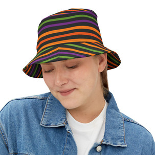 Witch's Stripes - Colorful - Halloween - Biker Chick Bucket Hat