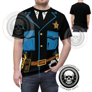 Halloween Police Costume - Black T-Shirt - Unisex Cut & Sew Tee