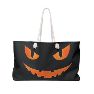 Scary Halloween Costume Jack-O-Lantern - Orange Glowing Eyes Mouth - Weekender Bag - Tote