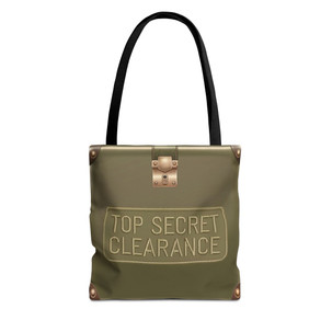 Stylized Military Briefcase - Military Drab Green and Bronze Lock - Military Green Tote Bag