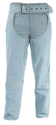 Blue Leather Chaps with a Denim Look - SKU C332-15-DL