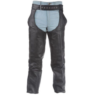 Leather Chaps - Men or Women - Stretchy Thigh - Premium - C336-01-DL