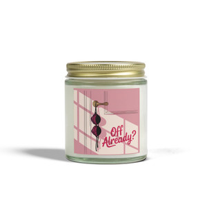 Scented Candle - Bra on Door Knob - Off Already? - Amber or Clear Jar - Perfect Gift for Bikers & Home Decor