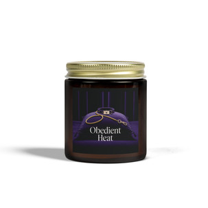 Scented Candle - Obedient Heat - Collar - Bondage - Amber or Clear Jar - Perfect Gift for Bikers & Home Decor