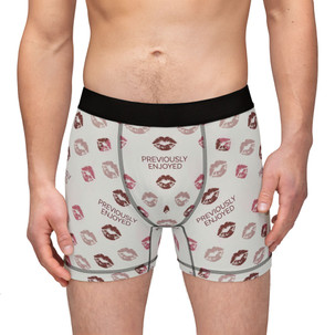 Men's Boxers - Previously Enjoyed Lips Pattern - Comfortable & Fun Underwear for Relaxed Evenings