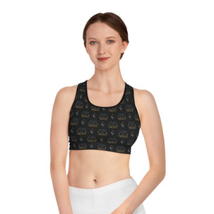 Sports Bra - Stay the Night Stars and Moons Pattern - Comfortable & Stylish Activewear for Fitness Enthusiasts