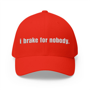i brake for nobody - Embroidered Cap - Motorcycle Trucker Hat with Back Bike Icon