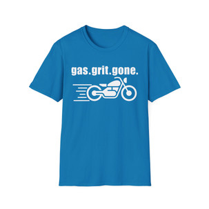Gas. Grit. Gone. Motorcycle T-Shirt - White Edition - Biker Vintage Ride Tee