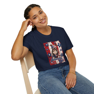 T-Shirt - America 250 - Patchwork Pit Bull Dog - Biker Ride Tee