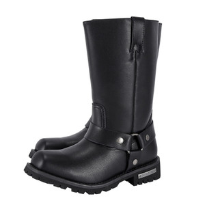 Motorcycle Boots - Men's Harness - Black - Side Zip - BTM8006-DL