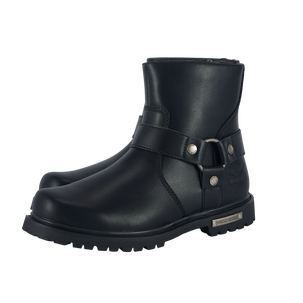 Motorcycle Boots - Men's Low Harness - Black - Side Zip - Average Width - BTM8010-DL