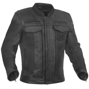 Leather Motorcycle Jacket - Men's - Up To 6XL - 8-Pocket System - Victor - RC787-RC