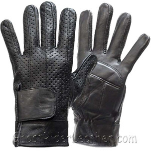 Full Finger Leather Riding Gloves with Air Vents And Gel PaRC - SKU GRL-GL2084-DL
