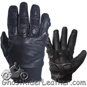 Full Finger Soft Leather Padded Motorcycle Riding Gloves - SKU GRL-GLZ80-DL