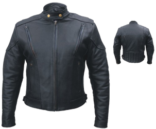 Leather Motorcycle Jacket - Women's - Euro Racer - Vents - AL2145-AL