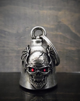 Skull Batwing Diamond - Pewter - Motorcycle Gremlin Bell - Made In USA - SKU BB103-DS Skull Batwing Diamond - Pewter - Motorcycle Gremlin Bell - Made In USA - SKU BB103-DS