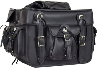 Black PVC Motorcycle Saddlebags with Conchos - Motorcycle Luggage - SKU SD2011-NS-PV-DL Black PVC Motorcycle Saddlebags with Conchos - Motorcycle Luggage - SKU SD2011-NS-PV-DL