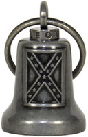 Motorcycle Ride Bell - Rebel Flag - Confederate - Gun Metal - BL20-GM-DL