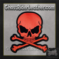 Vest Patch - Red Monster Skull Crossbones - MK3-DL