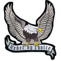 Vest Patch - Silver Eagle with Rebel By Choice Banner Patch - PAT-A24-DL