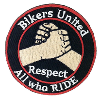 Vest Patches - Two Bikers United Respect All Who Ride - PAT-D575-DL