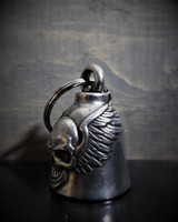 Skull Up Wings - Pewter - Motorcycle Ride Bell - Made In USA - SKU BB60-DS