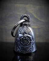 Mandala Skull Rose Diamond - Pewter - Motorcycle Gremlin Bell - Made In USA - SKU BB99-DS