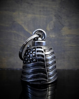 USA Flag - Pewter - Motorcycle Gremlin Bell - Made In USA - SKU BB34-DS