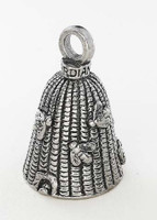 Bee Skep - Pewter - Motorcycle Guardian Bell - Made In USA - SKU GB-BEE-SKEP-DS