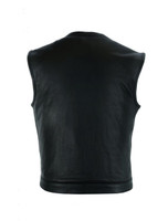 Leather Vest - Men's - Motorcycle Club - Black Paisley Lining - Up To Size 60 - MV78024-PL-11-DL