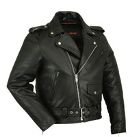 Leather Motorcycle Jacket - Men's - Police Style - Up To 8XL - Marshal - RC732-RC