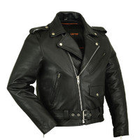 Leather Motorcycle Jacket - Men's - Police - Up To 12XL - Jansen - RC730-RC