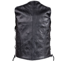 Leather Motorcycle Vest - Women's - Side Laces - LV411-SS-DL