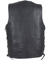 Leather Motorcycle Vest - Men's - Side Laces - MV8015-NK-DL